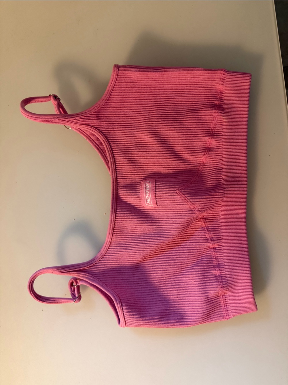 Bo&Tee Ribbed Pink Sports bra